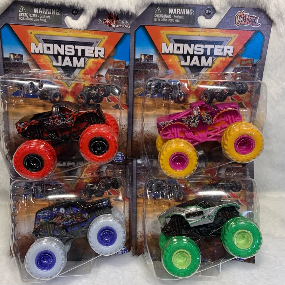 Kids Toy Truck Set - Monster Jam Series 7 (Lot of 4)